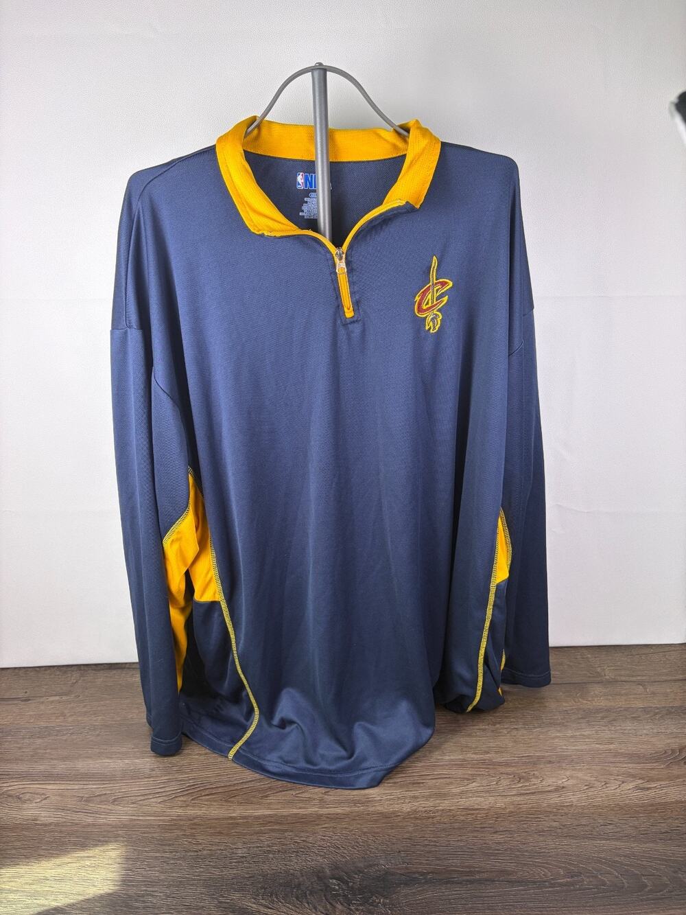 Cleveland Cavaliers NBA 1/4 Zip Pullover Mens 4XL Navy Gold Long Sleeve